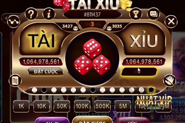 NHAT VIP vẫn sẽ sử dụng 3 viên xúc xắc quen thuộc để làm công cụ cho game tài xỉu